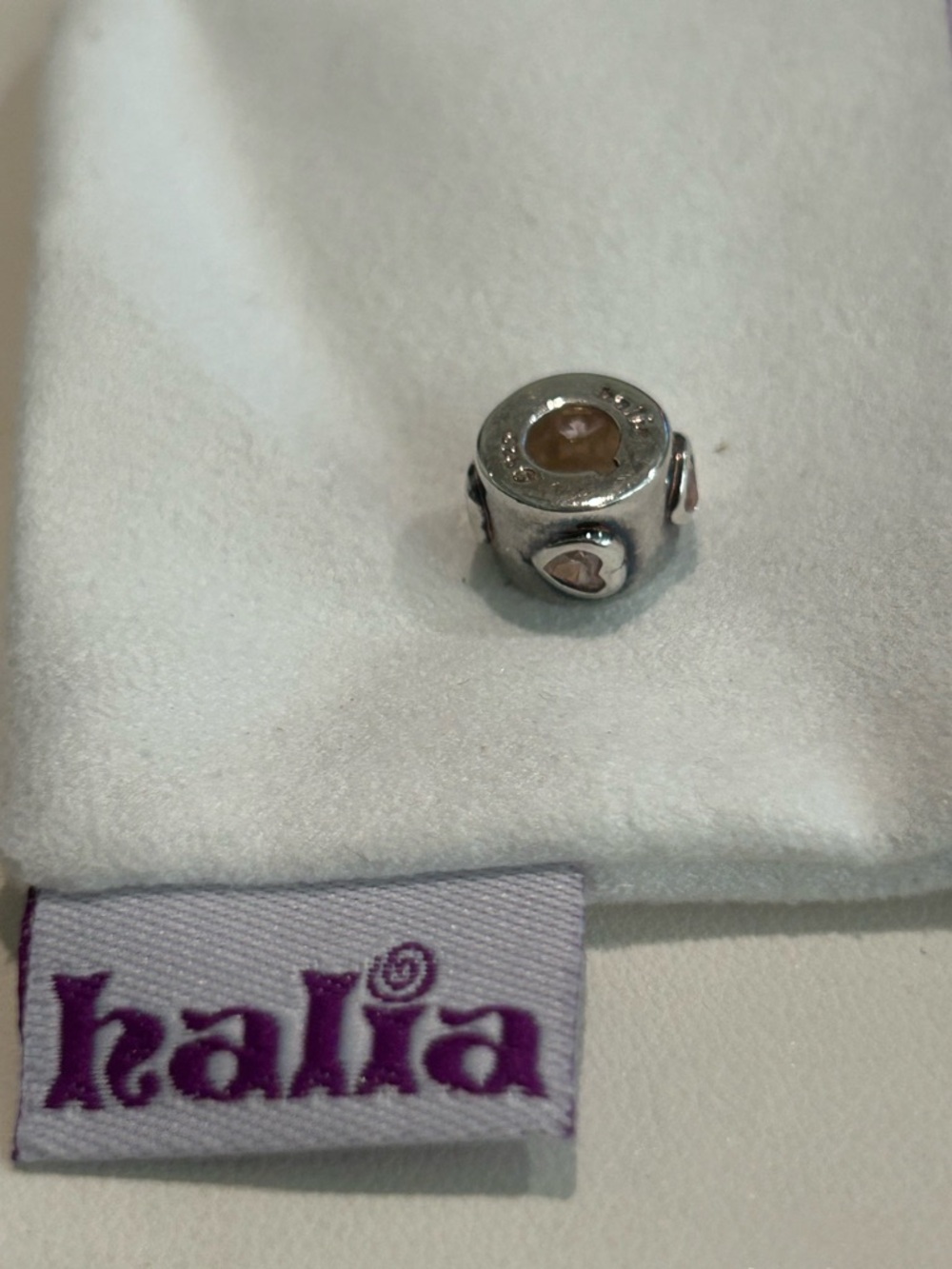 Halia "Dreaming of Him" Charm Bead Sterling Silver w/ Pink Heart Accent